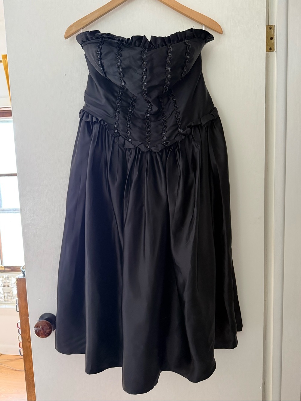 Alfred Angelo Vintage Strapless Black Satin Cocktail Dress